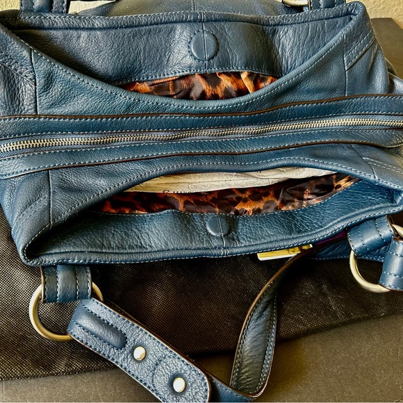 B Makowski Blue Soft Leather Bag New w/o Tags Unused, Orig. Packaging & Dust Bag - Picture 3 of 10